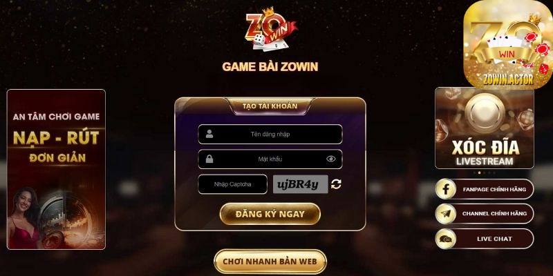 Điều kiện cho người chơi đăng ký Zowin