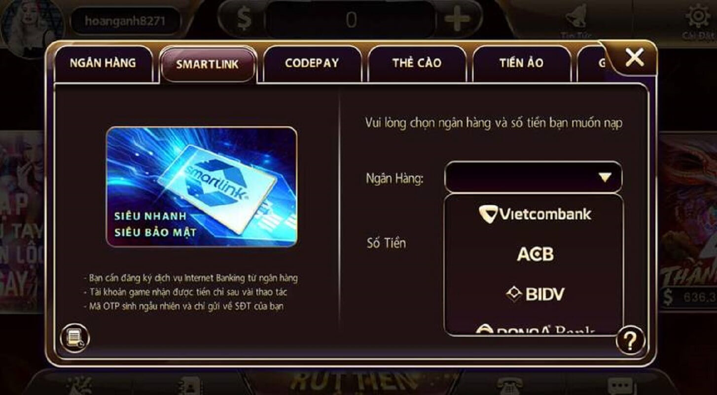 Nạp tiền qua ví điện tử